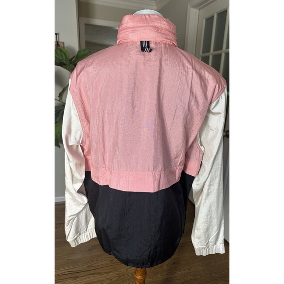 Adidas Originals Colorblock Windbreaker Jacket Pink Black Cream Women's S NWT - Picture 8 of 12